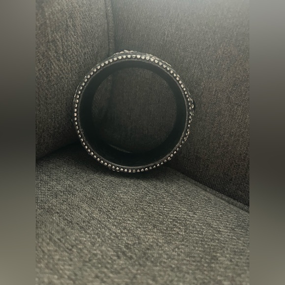 Glittery Thick Bangle with rhinestones and black beads - Picture 3 of 5